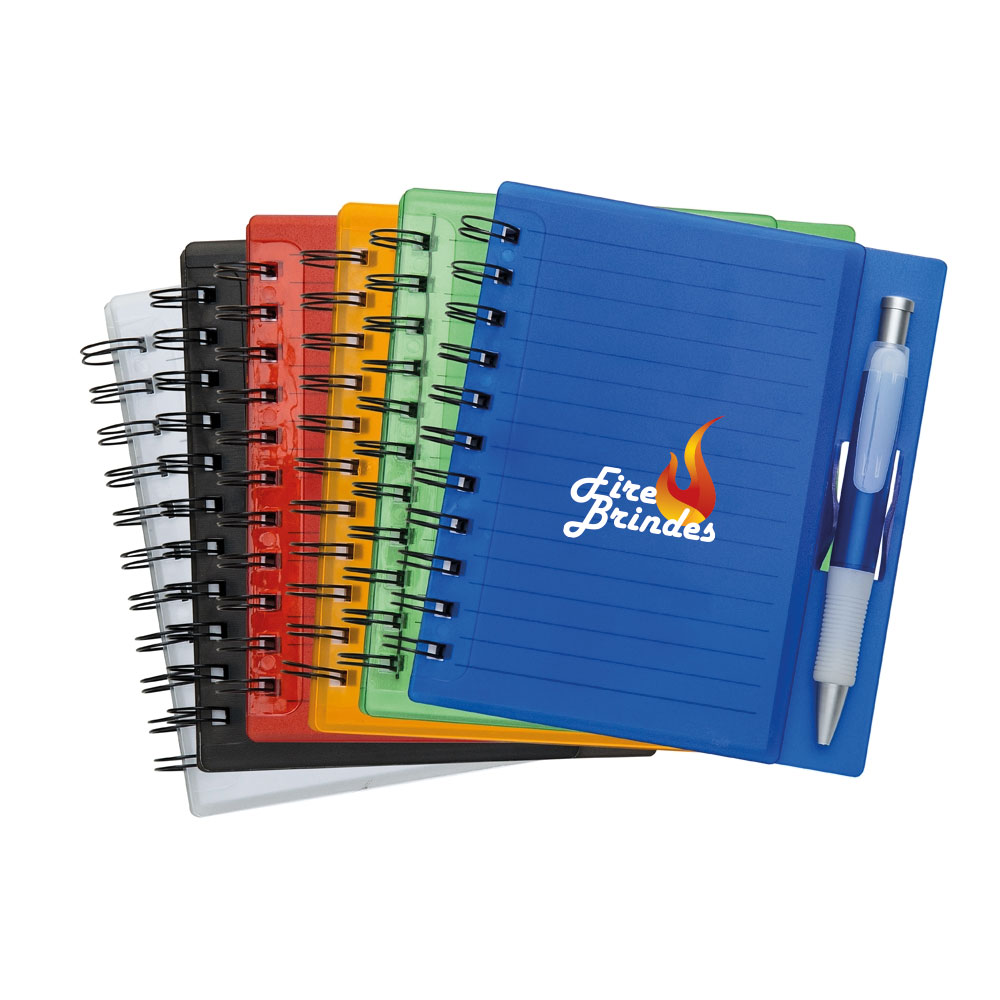 Caderno Plástico com Caneta