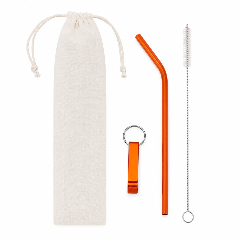 Kit Canudo com Escova e Abridor